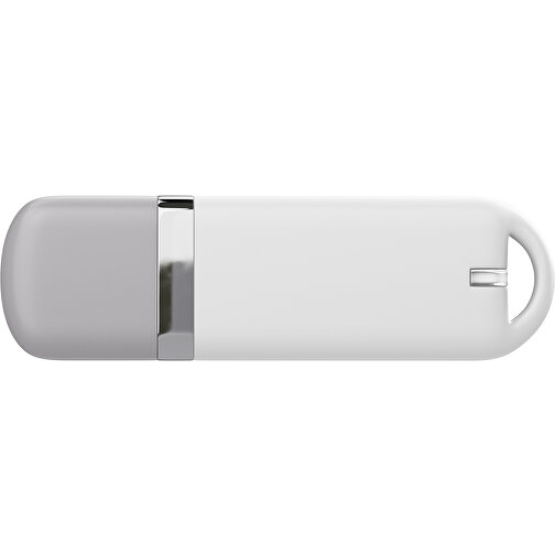 USB-Stick StylishDrive 2.0 , weiß / hellgrau MB , 4 GB , Gummiplastik, Kunststoff MB , 6,20cm x 0,75cm x 2,00cm (Länge x Höhe x Breite), Bild 2