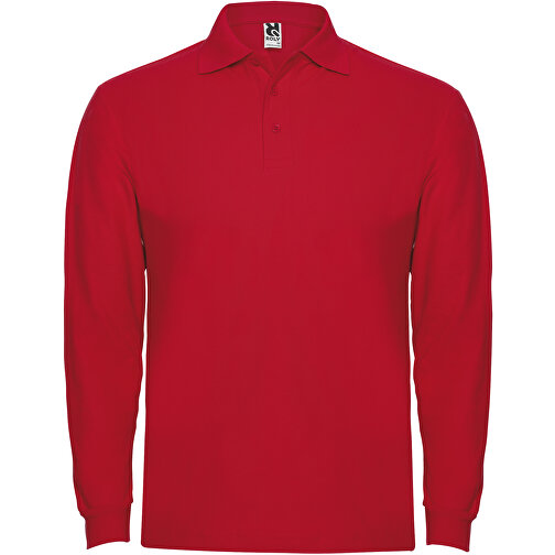 Estrella Langarm Poloshirt Für Herren , rot, Piqué Strick 100% Baumwolle, 220 g/m2, L, , Bild 1