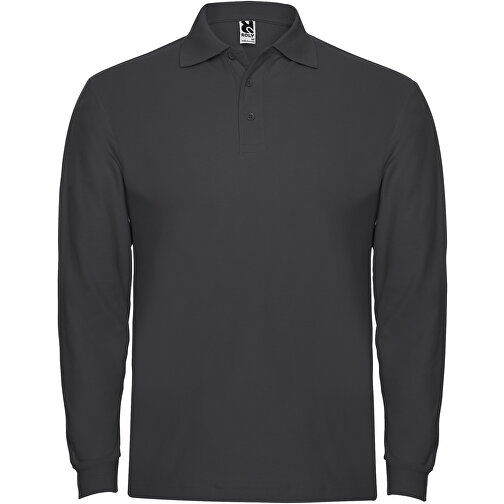 Estrella Langarm Poloshirt Für Herren , dark lead, Piqué Strick 100% Baumwolle, 220 g/m2, 2XL, , Bild 1