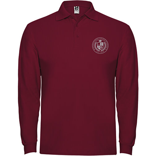 Estrella Langarm Poloshirt Für Herren , garnet, Piqué Strick 100% Baumwolle, 220 g/m2, 2XL, , Bild 2