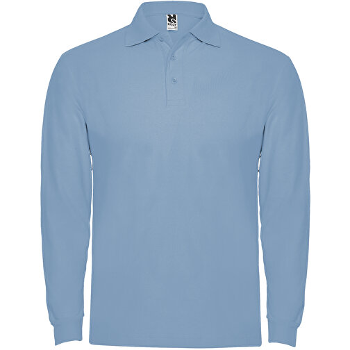 Estrella Langarm Poloshirt Für Herren , himmelblau, Piqué Strick 100% Baumwolle, 220 g/m2, 3XL, , Bild 1