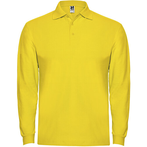 Estrella Langarm Poloshirt Für Herren , gelb, Piqué Strick 100% Baumwolle, 220 g/m2, 3XL, , Bild 1