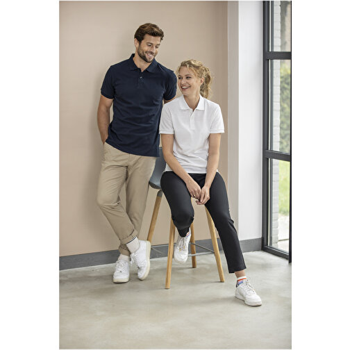Emerald Polo Unisex Aus Recyceltem Material , oatmeal, Piqué Strick 50% Recyclingbaumwolle, 50% Recyceltes Polyester, 200 g/m2, L, , Bild 5