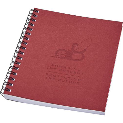 Desk-Mate® A6 Farbiges Recyceltes Notizbuch Mit Spiralbindung , rot, Recyceltes Papier, Karton, 14,80cm x 0,50cm x 10,50cm (Länge x Höhe x Breite), Bild 2