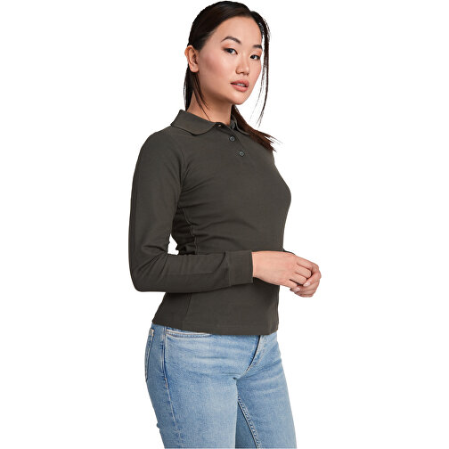 Estrella Langarm Poloshirt Für Damen , marl grey, Piqué Strick 100% Baumwolle, 220 g/m2, XL, , Bild 5