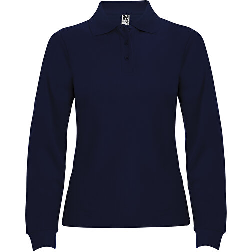 Estrella Langarm Poloshirt Für Damen , navy blue, Piqué Strick 100% Baumwolle, 220 g/m2, XL, , Bild 1