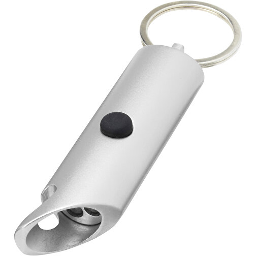 Flare IPX-LED-Lampe Und Flaschenöffner Aus Recyceltem Aluminium Mit Schlüsselanhänger , silber, Recycled Aluminium, 8,50cm (Länge), Bild 5