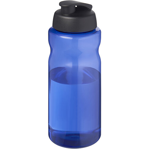 H2O Active® Eco Big Base 1L Sportflasche Mit Klappdeckel , blau / schwarz, PCR Kunststoff, PP Kunststoff, 22,10cm (Höhe), Bild 1