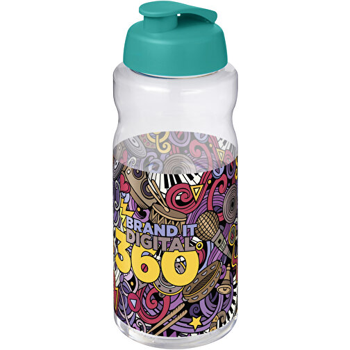 H2O Active® Big Base 1L Sportflasche Mit Klappdeckel , aquablau, PET Kunststoff, PP Kunststoff, 22,10cm (Höhe), Bild 2