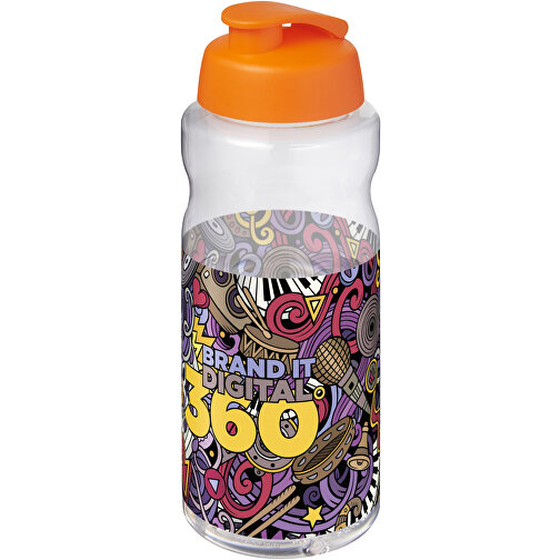 H2O Active® Big Base 1L Sportflasche Mit Klappdeckel , orange, PET Kunststoff, PP Kunststoff, 22,10cm (Höhe), Bild 2