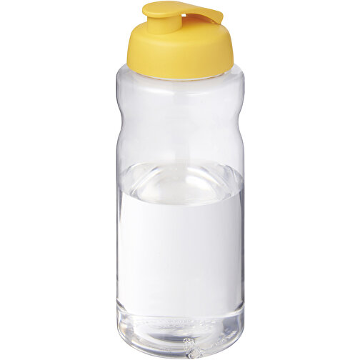 H2O Active® Big Base 1L Sportflasche Mit Klappdeckel , gelb, PET Kunststoff, PP Kunststoff, 22,10cm (Höhe), Bild 1