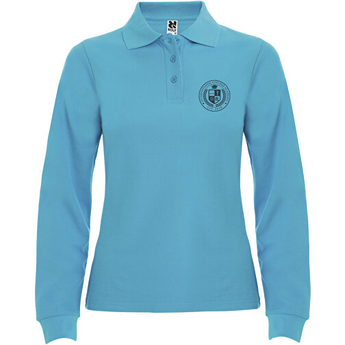 Estrella Langarm Poloshirt Für Damen , türkis, Piqué Strick 100% Baumwolle, 220 g/m2, XL, , Bild 2