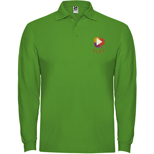 Estrella Langarm Poloshirt Für Herren , grass green, Piqué Strick 100% Baumwolle, 220 g/m2, 3XL, , Bild 2