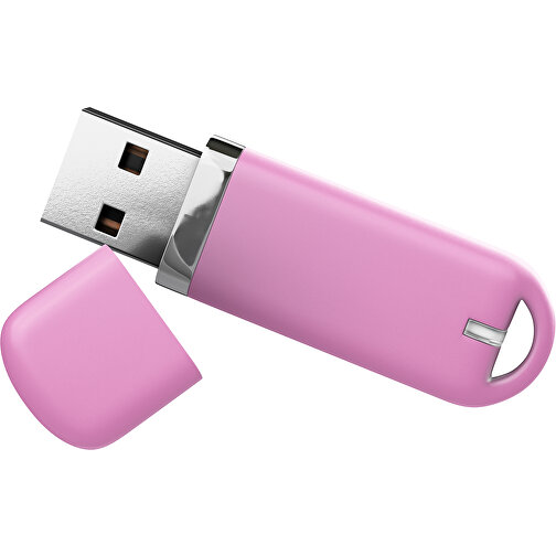 USB-Stick StylishDrive 2.0 , rosa MB , 2 GB , Gummiplastik, Kunststoff MB , 6,20cm x 0,75cm x 2,00cm (Länge x Höhe x Breite), Bild 1