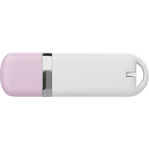 USB-Stick StylishDrive 2.0 , weiß / zartrosa MB , 2 GB , Gummiplastik, Kunststoff MB , 6,20cm x 0,75cm x 2,00cm (Länge x Höhe x Breite), Bild 2