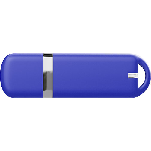 USB-Stick StylishDrive 2.0 , blau MB , 1 GB , Gummiplastik, Kunststoff MB , 6,20cm x 0,75cm x 2,00cm (Länge x Höhe x Breite), Bild 2