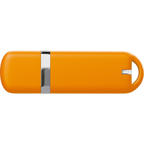 USB-Stick StylishDrive 2.0 , gelborange MB , 1 GB , Gummiplastik, Kunststoff MB , 6,20cm x 0,75cm x 2,00cm (Länge x Höhe x Breite), Bild 2