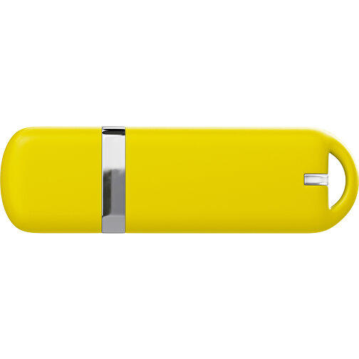 USB-Stick StylishDrive 2.0 , gelb MB , 1 GB , Gummiplastik, Kunststoff MB , 6,20cm x 0,75cm x 2,00cm (Länge x Höhe x Breite), Bild 2