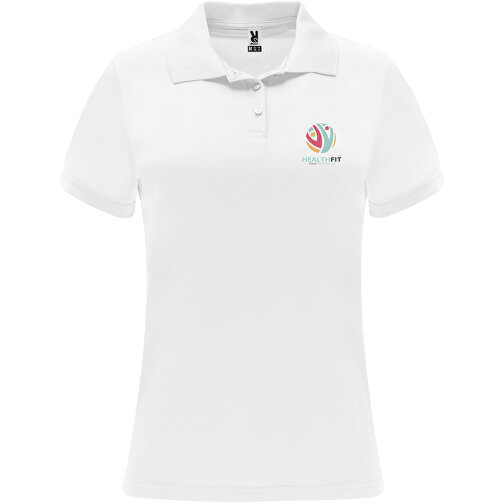 Monzha Sport Poloshirt Für Damen , weiß, Piqué Strick 100% Polyester, 150 g/m2, S, , Bild 2