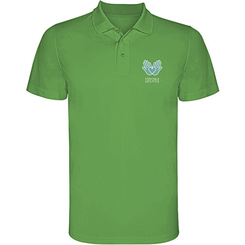 Monzha Sport Poloshirt Für Herren , green fern, Piqué Strick 100% Polyester, 150 g/m2, L, , Bild 2