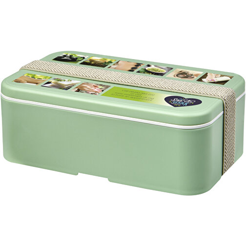 MIYO Renew Lunchbox , seaglass green / kieselgrau, 75% PP Kunststoff, 25% Zuckerrohr Biokunststoff, 18,00cm x 6,00cm x 11,00cm (Länge x Höhe x Breite), Bild 2