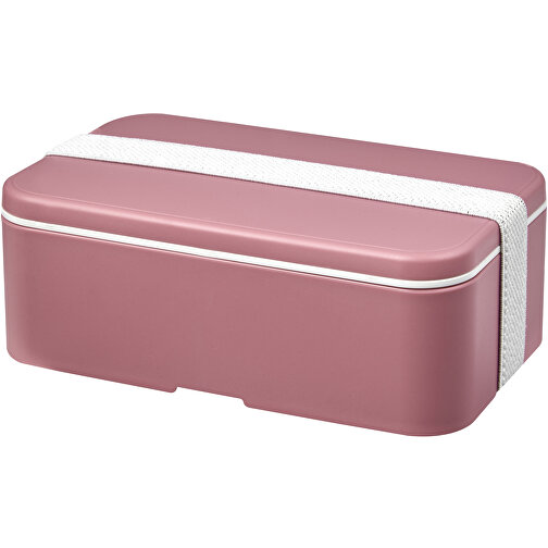 MIYO Renew Lunchbox , rosa / weiß, 75% PP Kunststoff, 25% Zuckerrohr Biokunststoff, 18,00cm x 6,00cm x 11,00cm (Länge x Höhe x Breite), Bild 1
