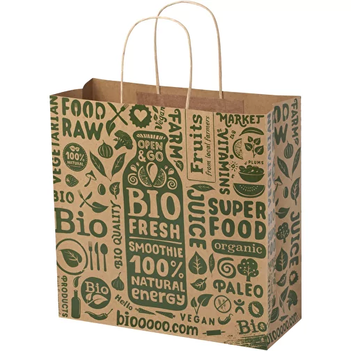 Sac en papier Kraft 120 g/m2avec poignées torsadées, XL, Image 1