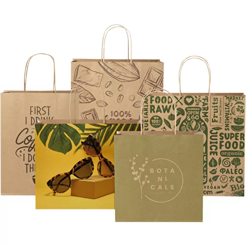 Sac en papier Kraft 120 g/m2avec poignées torsadées, grande taille, Image 5