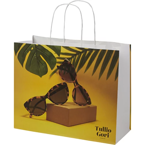 Sac en papier Kraft 120 g/m2avec poignées torsadées, grande taille, Image 1