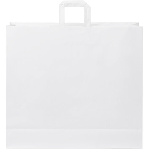 Kraftpapiertasche 90-100 G/m² Mit Flachen Griffen – XXL , weiß, Kraftpapier, 49,50cm x 44,00cm x 14,00cm (Länge x Höhe x Breite), Bild 3