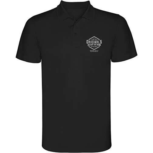 Monzha Sport Poloshirt Für Herren , schwarz, Piqué Strick 100% Polyester, 150 g/m2, 2XL, , Bild 2