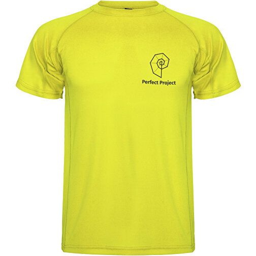 Montecarlo Sport T-Shirt Für Herren , fluor yellow, Piqué Strick 100% Polyester, 150 g/m2, 3XL, , Bild 2
