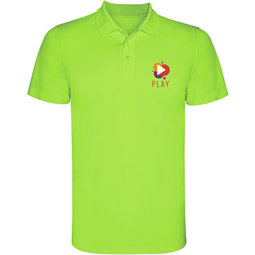 Monzha Sport Poloshirt Für Herren , lime / green lime, Piqué Strick 100% Polyester, 150 g/m2, 3XL, , Bild 2