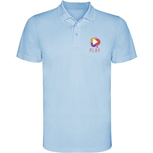 Monzha Sport Poloshirt Für Herren , himmelblau, Piqué Strick 100% Polyester, 150 g/m2, S, , Bild 2