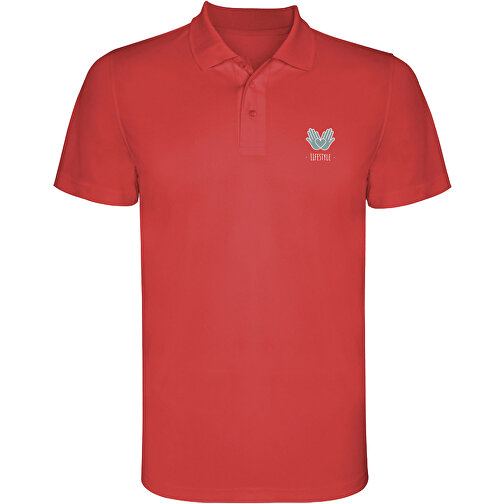 Monzha Sport Poloshirt Für Kinder , rot, Piqué Strick 100% Polyester, 150 g/m2, 8, , Bild 2