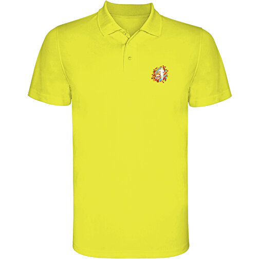 Monzha Sport Poloshirt Für Kinder , fluor yellow, Piqué Strick 100% Polyester, 150 g/m2, 12, , Bild 2