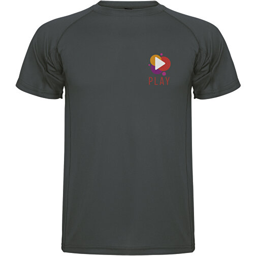 Montecarlo Sport T-Shirt Für Herren , dark lead, Piqué Strick 100% Polyester, 150 g/m2, L, , Bild 2