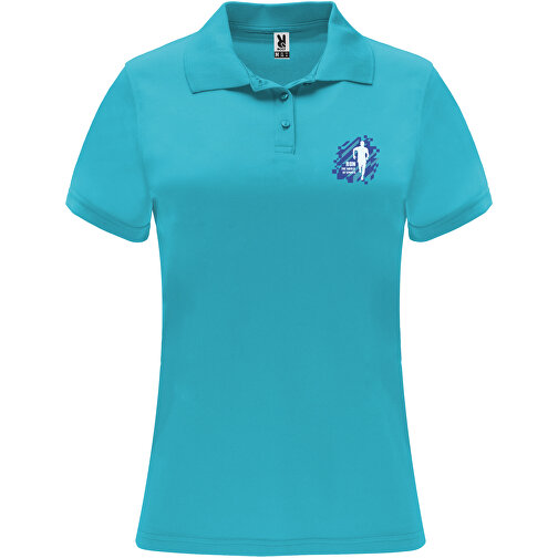 Monzha Sport Poloshirt Für Damen , türkis, Piqué Strick 100% Polyester, 150 g/m2, L, , Bild 2