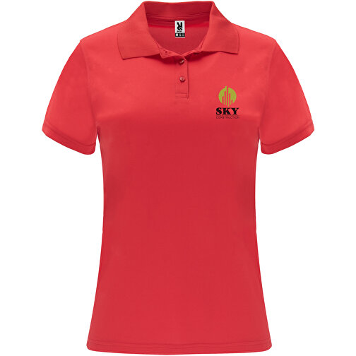 Monzha Sport Poloshirt Für Damen , rot, Piqué Strick 100% Polyester, 150 g/m2, L, , Bild 2