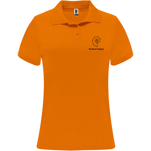 Monzha Sport Poloshirt Für Damen , fluor orange, Piqué Strick 100% Polyester, 150 g/m2, M, , Bild 2