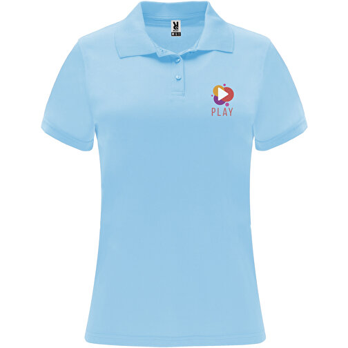 Monzha Sport Poloshirt Für Damen , himmelblau, Piqué Strick 100% Polyester, 150 g/m2, XL, , Bild 2