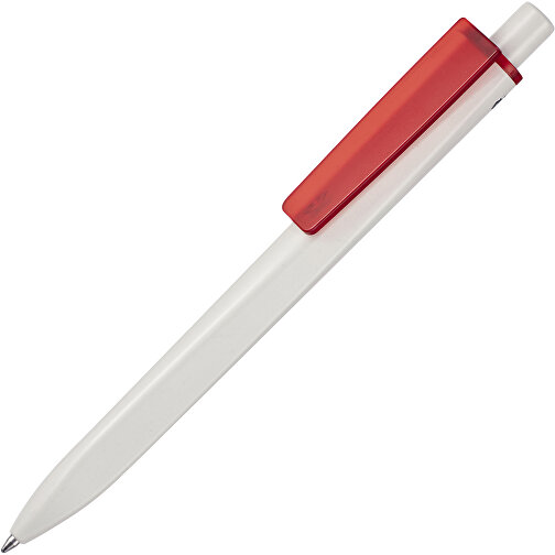 Kugelschreiber RIDGE RECYCLED SOFT , Ritter-Pen, grau / rot transparent, ABS-Kunststoff, 14,10cm (Länge), Bild 2