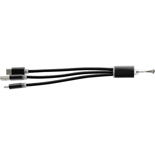 USB-Aufladekabel Aus Aluminium Alvin , schwarz, Allooi, Aluminium, Metall, 17,80cm x 0,60cm x 1,40cm (Länge x Höhe x Breite), Bild 1