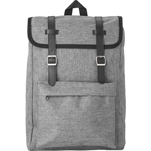 Rucksack Aus Polyester Genevieve , grau, Polyester 210D, Two tone, 300D, 42,50cm x 12,00cm x 25,00cm (Länge x Höhe x Breite), Bild 1