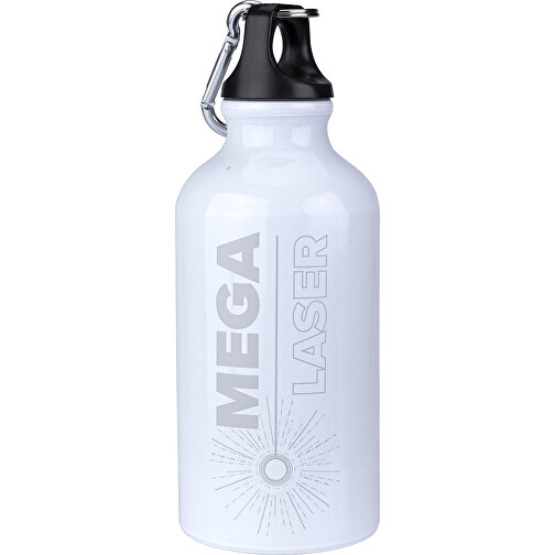 Trinkflasche Aus Aluminium Santiago , weiß, Aluminium, Plastik, Metall, PP, , Bild 4