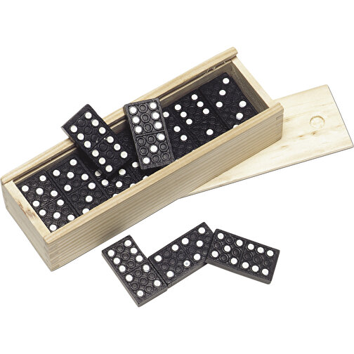 Domino-Spiel In Holzbox Enid , braun, Kiefernholz, MDF, 14,70cm x 2,80cm x 5,00cm (Länge x Höhe x Breite), Bild 3