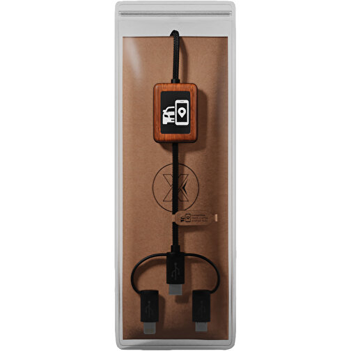 SCX.design C46 5-in-1 CarPlay-Kabel Mit Leuchtlogo , schwarz, Recycelter PET Kunststoff, Holz, 17,50cm x 5,50cm (Länge x Breite), Bild 2