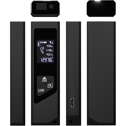 SCX.design T05 Mini-Laser-Entfernungsmesser , schwarz, Metall, 10,20cm x 3,00cm x 4,20cm (Länge x Höhe x Breite), Bild 6
