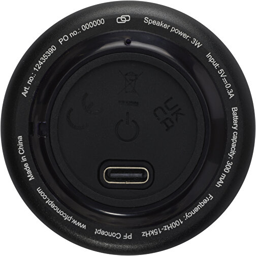 Rise 3 W Mini-Bluetooth®-Lautsprecher Aus Recyceltem RCS Aluminium , schwarz, Recycled Aluminium, 3,40cm (Höhe), Bild 5