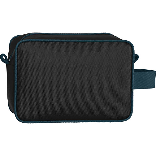 Kosmetiktasche Nova , schwarz / heidelbeerblau, Sublimation-fabric 200g - Polyester (PU), 16,00cm x 8,00cm x 23,00cm (Länge x Höhe x Breite), Bild 2